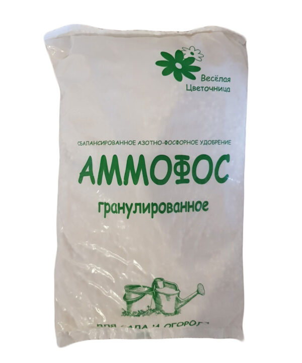 Сбалансированное сухое азотно-фосфорное удобрение Веселая Цветочница АММОФОС, пакет 0,9 кг/ 12 изображение