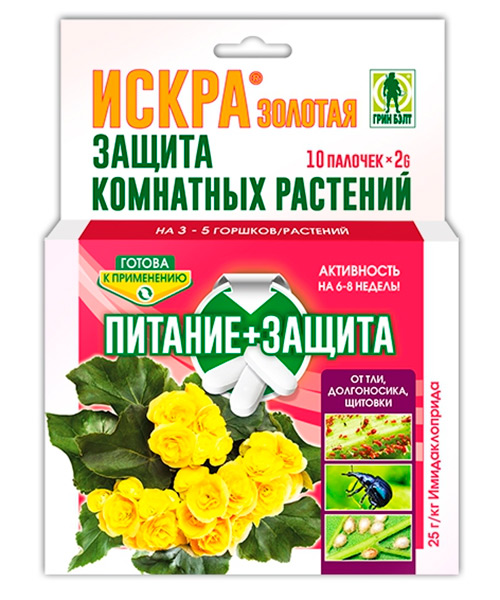 ИСКРА "Золотая" палочки для защиты комнатных растений (упаковка 10 палочек) - 48 упаковок/коробке изображение