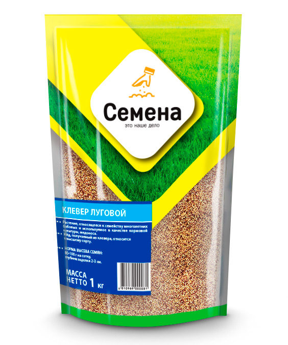 Семена КЛЕВЕР ЛУГОВОЙ красный 1 кг. (пакет с клипсой) изображение
